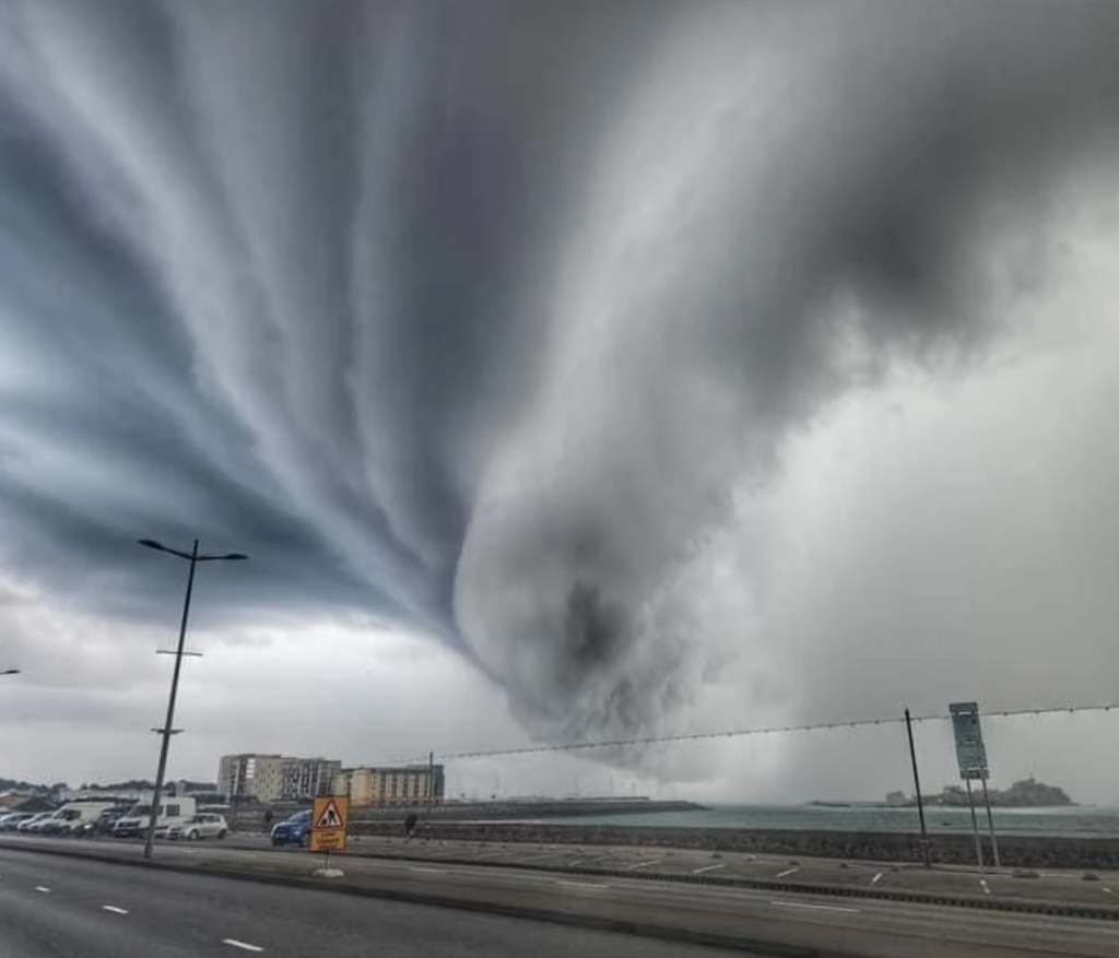 Spectacular Skies and Heavy Rain for King’s Visit to Jersey